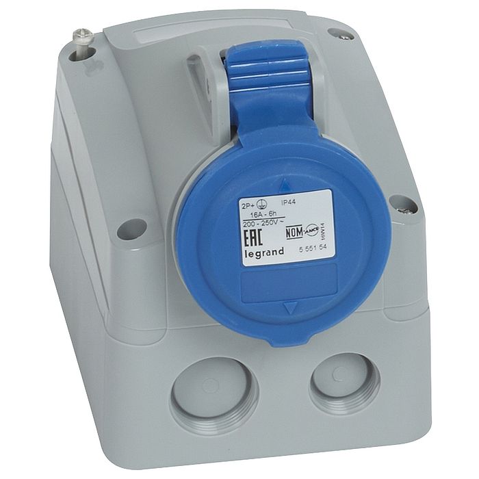Розетка накладная - 32А - 2К+З - 230 В - IP 44 090180 LG;090180